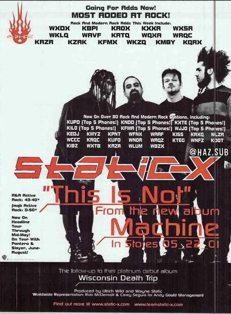 Static X Poster, Industrial Metal Music, Static X Wallpaper, Static X Band, Zoe Core, Wayne Static, Static X, Goth Baddie, Rock Box