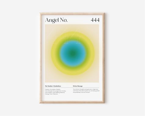 Angel Number Art, Angel Number Poster, Aura Art, Gradient Wall, Spiritual Wall Art, Aura Poster, Number Art, Art Angel, Number Poster