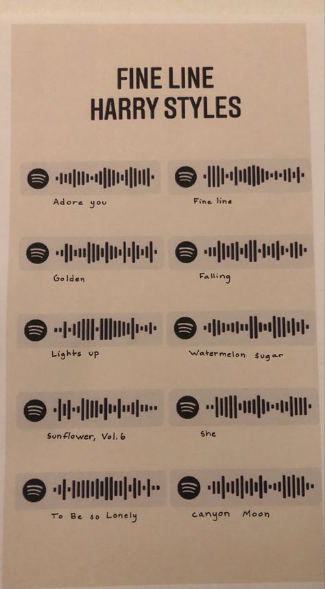 Spotify Barcode Tattoo, How To Get Spotify Codes, Spotify Codes Songs, Spotify Song Codes, Spotify Qr Code, Harry Styles Adore You, Barcode Tattoo, Spotify Codes, Fine Line Harry Styles