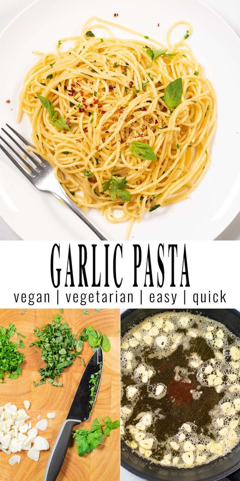 Vegan Garlic Butter Pasta, Garlic Based Recipes, Vegan Garlic Noodles, Basil Garlic Pasta, Simple Vegan Pasta, Vegan Garlic Pasta, Wheat Pasta Recipes, Delicious Vegan Meals, Garlic Pasta Recipe