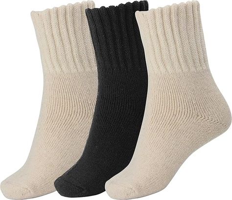 BomKinta Women Winter Solid Boots Socks Thick Warm Wool Socks Cozy Crew Socks Christmas Gift, Cream Cream Black, Medium at Amazon Women’s Clothing store Presents For Grandma, Slouch Socks, Warm Snow Boots, Women Crew Socks, Winter Socks, Warm Socks, Thick Socks, Socks For Women, Snow Boots Women