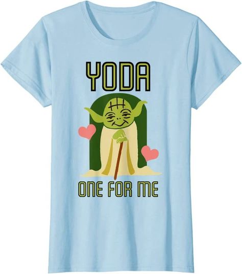 Star Wars Yoda One For Me Cute Valentine's Graphic T-Shirt T-Shirt: Clothing Yoda One For Me, Quirky Valentines, Star Wars Tee Shirts, Darth Vader Shirt, Star Wars Valentines, Star Wars Tees, Star Wars Outfits, Husband Shirts, Star Wars Tshirt