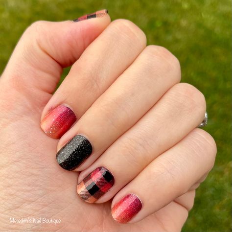 Color Street Overlay Ideas, Color Street Solar Flare, Color Street Fall Mixed Mani, Fall Mixed Mani, Color Street Fall, Mani Inspiration, Colorstreet Combos, Clear Nail Designs, Nail Combos