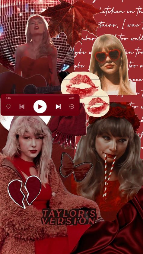 Taylor Swift Red Wallpaper, Red Taylors Version, Moving On From Him, Taylor Swift Red Album, Sydney Taylor, Red Taylor Swift, Red Album, Loving Him Was Red, Everything Has Change