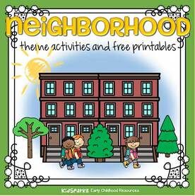 Neighborhood theme activities and printables for preschool and kindergarten - KIDSPARKZ City Preschool Theme, Neighborhood Lesson Preschool, People In Your Neighborhood Preschool, Neighborhood Activities For Kindergarten, Preschool City Theme, My Neighborhood Activities, Neighborhood Theme Preschool, My Neighborhood Activities Preschool, Preschool Community Theme