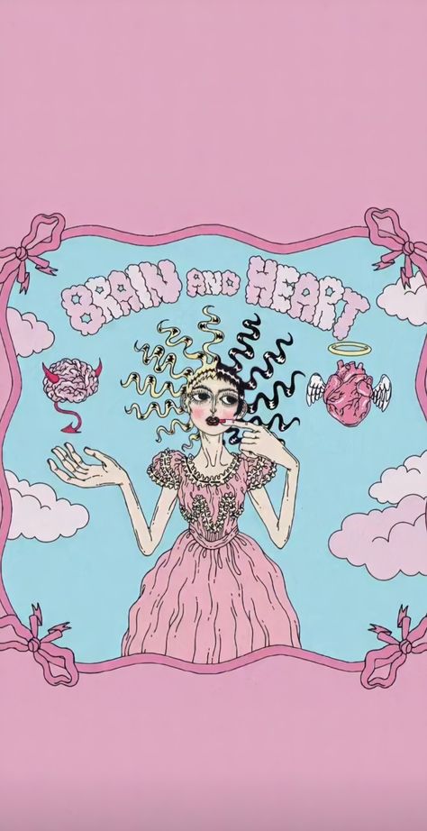 After School Ep, Melanie Martinez Drawings, Brain And Heart, Art Collage Wall, Heart Wallpaper, Room Posters, A Drawing, Melanie Martinez, After School