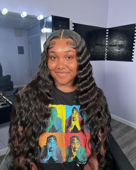 Closure Wig Install, Black Hair Wigs, Cute Hairstyles For School, Wig Ideas, Curly Weave Hairstyles, Wig Install, Crimped Hair, Quick Weave Hairstyles, School Hair