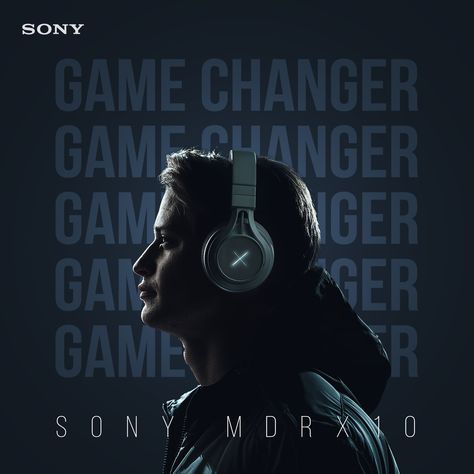 Sony MDRX10 social media ad post 1:1 size🎧 Headphones Creative Ads, Electronic Ads Design, Headphone Photoshoot, Sony Advertising, Headphone Advertisement, Sony Poster, Headphone Ads, Headphone Poster, Mobile Advertising Design