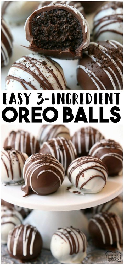 Best Oreo Balls, Dessert Kabobs, Oreo Balls Recipe, Cupcakes Oreo, Oreo Desserts, Resepi Biskut, Dessert Oreo, Cake Ball, Oreo Balls