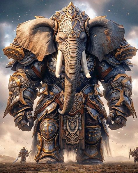 Fantasy Elephant, Panda Artwork, Egypt Concept Art, Warrior Concept Art, Hulk Art, Elephant God, Animal Illustration Art, Animal Portraits Art, 4 By 4