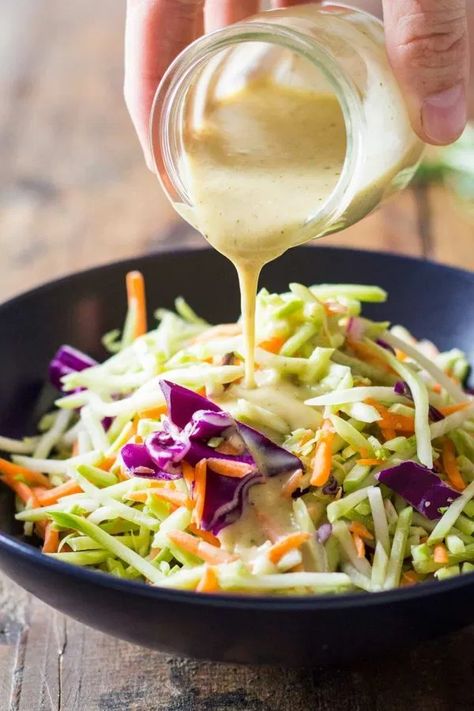 Slaw Dressing Recipe, Broccoli Slaw Dressing, Healthy Broccoli Slaw, Broccoli Slaw Salad, Broccoli Slaw Recipes, Coleslaw Dressing Recipe, Healthy Dressing Recipes, Best Broccoli, Mayo Salad