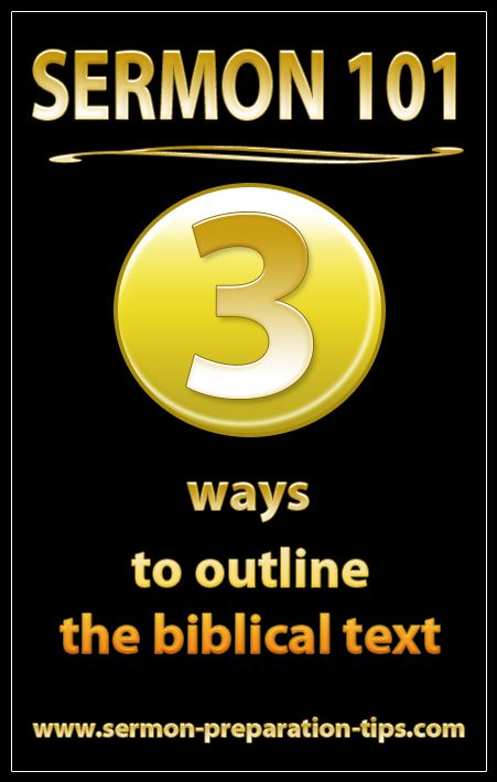 How to prepare a sermon the first step explains how to find the meaning of the text by a grammatical outline, a mechanical layout or a conceptual outline - www.sermon-preparation-tips.com Sermon Preparation, Bible Preaching, Sermon Outlines, Sermon Ideas, The Preacher, Sunday Sermons, Understanding The Bible, Bible Study Methods, Church Ministry