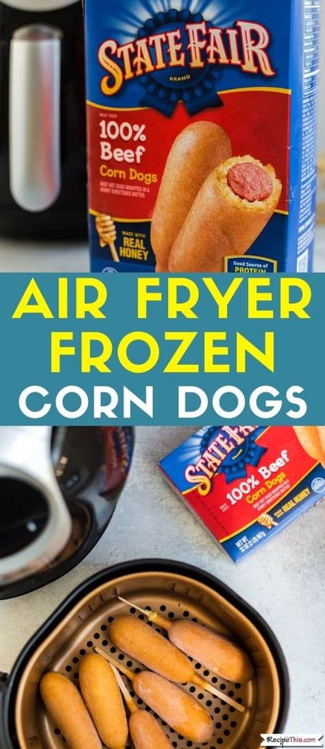 Corn Dogs In Air Fryer, Air Fryer Frozen Corn, Corn Dogs Recipe, Sausage On A Stick, Ninja Cooking System Recipes, Corndog Recipe, New Air Fryer Recipes, Air Fryer Fish, Air Fryer Cooking Times