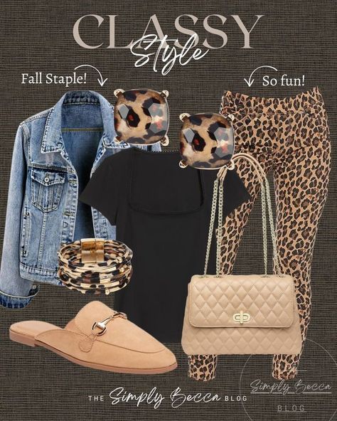 Simply Becca Simply Becca Blog, Simply Becca, Fun Teacher Outfits, Leopard Outfits, Animal Print Outfits, Autumn Trends, Fall Attire, Office Casual Outfit, Winter Fashion Outfits Casual