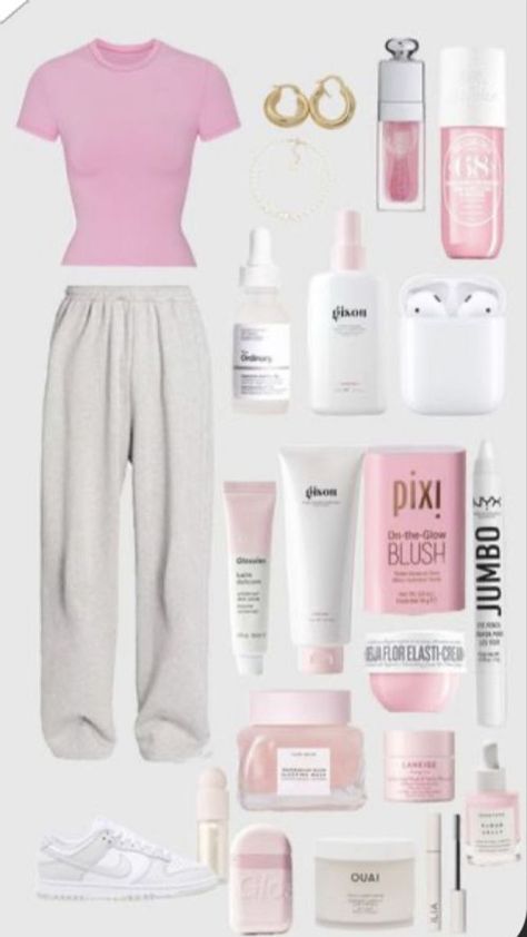 Pink Outfits Comfy, Pink Outfit Inspiration, Outfit Inspo Pink, Simple Outfits For School, Outfit Layout, Casual Preppy Outfits, Cute Lazy Day Outfits, Trendy Outfits For Teens, Cute Lazy Outfits