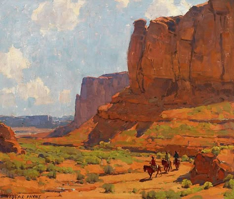 Edgar Payne, Master Studies, Southwest Art, A4 Poster, Art Color, Desert Landscaping, Western Art, Vintage Artwork, Environmental Art