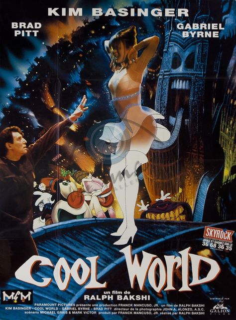 ♥ Cool World 1992, Arte Pulp, Cool World, Ralph Bakshi, Gabriel Byrne, Dvd Cover, World Movies, Kim Basinger, Tv Series Online