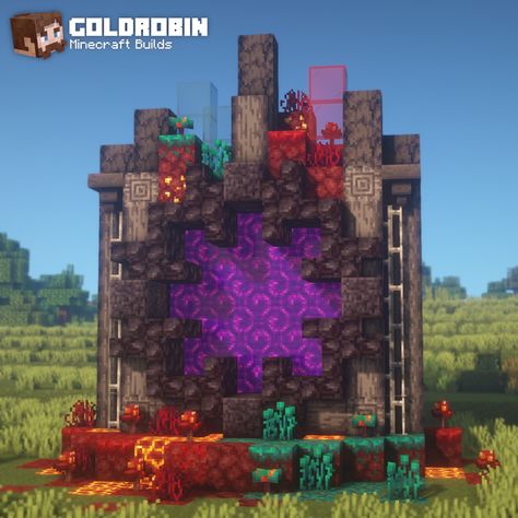 Goldrobin (u/Goldrobin) - Reddit Minecraft Building Tutorials, Minecraft Portal, Minecraft Japanese House, Nether Portal, Minecraft Japanese, Portal Design, Minecraft Structures, Minecraft Banner Designs, Minecraft Farm