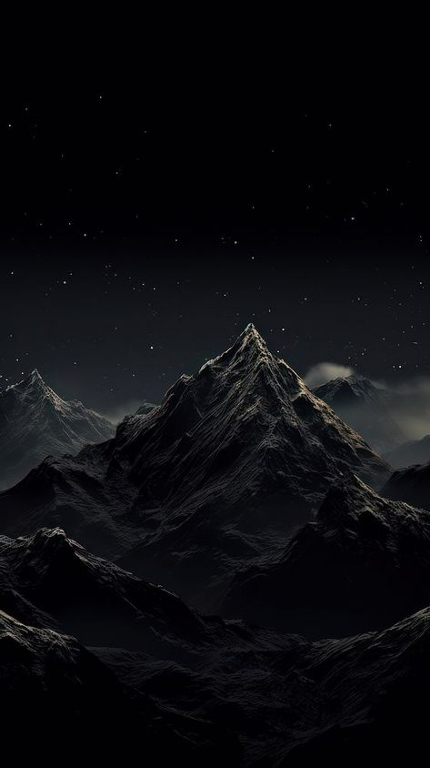 Black wallpaper mountain astronomy nature. | free image by rawpixel.com / Lhin Dark Mountain Wallpaper, Night Mountain Wallpaper, Black Mountain Wallpaper Hd, Black Sky With Stars Wallpaper, Iphone Wallpaper Mountains, Black Starry Sky Wallpaper, Black Background Images, Free Phone Wallpaper, Black Mountain