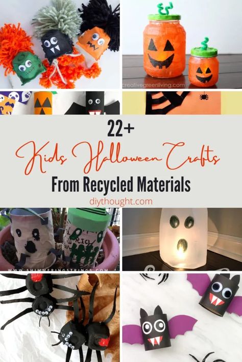 Fun Kids Halloween Crafts, Halloween Souvenirs, Recycled Crafts For Kids, Kids Halloween Crafts, Halloween Ghost Craft, Halloween Luminaries, Mummy Crafts, Halloween Crafts To Sell, Recycled Crafts Kids