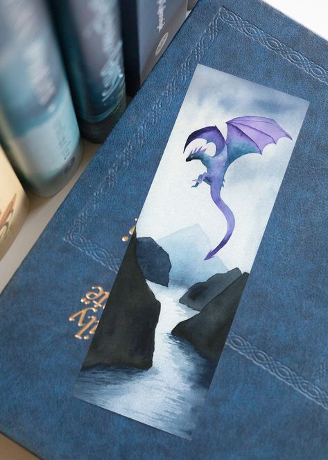 Dragon Watercolor Painting, Dragon Painting Easy, Dragon Painting Acrylic Easy, Watercolor Dragons, Watercolour Dragon, Dragons Watercolor, Bookmark Purple, Painted Tapestry, Scrapbook Wallpaper