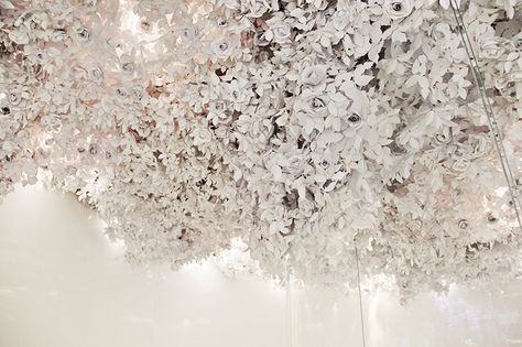 http://www.designboom.com/art/wanda-barcelona-les-invasions-dior-70th-anniversary-07-17-2017/ Dior House, Dior Exhibition, Floral Ceiling, Art Inspired Fashion, Paper Garden, 70th Anniversary, Georgia Wedding, Wedding Mood Board, Wedding Mood