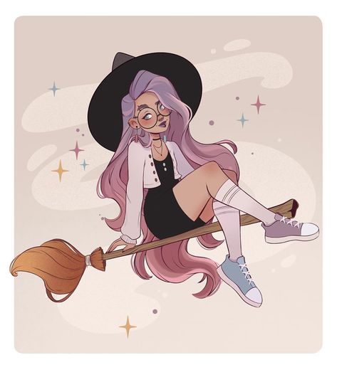 Witch Drawing Aesthetic, Witch Illustration Character Design, Halloween Girl Drawing, Cute Witch Art, Witch Drawings, Witch Drawing, Witch Design, Witch Art, Digital Art Girl