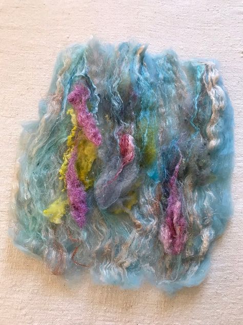 This Batts item is sold by loomandthistle. Ships from United States. Listed on Oct 5, 2022 Yarn Box, Art Yarn Handspun, Art Batts, Spinning Fiber, Recycled Jewelry, Bamboo Silk, Handspun Yarn, Yarn Shop, Wet Felting