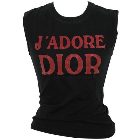 Preowned Christian Dior By John Galliano "j'adore Dior" Tank Top... ($395) ❤ liked on Polyvore featuring tops, tank tops, black, shirts, logo shirts, shirt top, christian dior shirt, christian dior and logo top Dior Tank Top, J Adore Dior, Tank Tops Black, Dior By John Galliano, Dior Shirt, Fotografi Digital, Black Shirts, Dior Logo, Tops Black