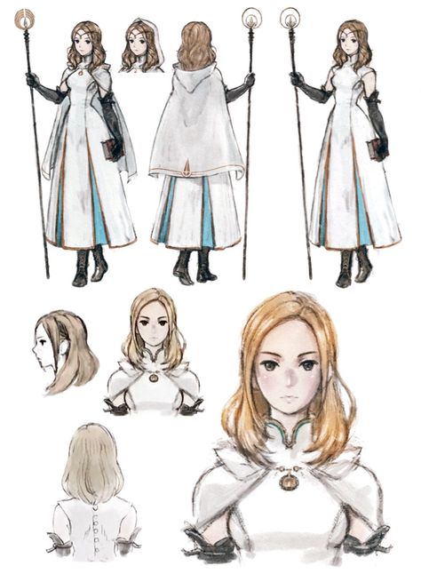 Ophilia Clement Concept Art from Octopath Traveler #art #artwork #gaming #videogames #gamer #gameart #conceptart #illustration Octopath Traveler Concept Art, Cleric Outfit Design, Eilistraee Cleric, Traveller Character Design, Fantasy Clothing Design Art, Female Warriors Art, Dnd Character Design Cleric, Ophilia Clement, Octopath Traveler Ophilia