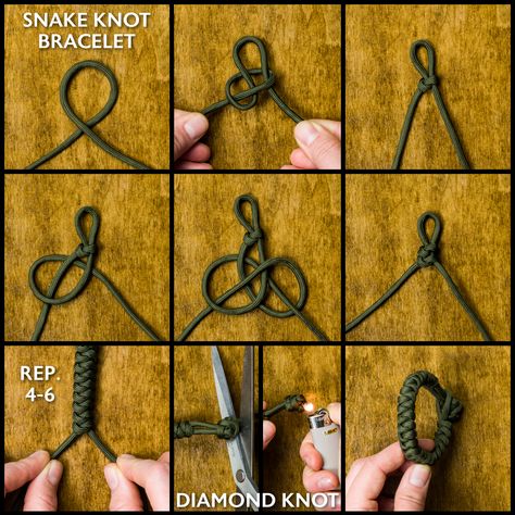 Step by Step instructions - Paracord Bracelet Bracelet Finishing, Sliding Knot Tutorial, Snake Knot Paracord, Paracord Bracelet Instructions, Mooresville North Carolina, Bracelet Instructions, Paracord Belt, Paracord Bracelet Tutorial, Snake Knot