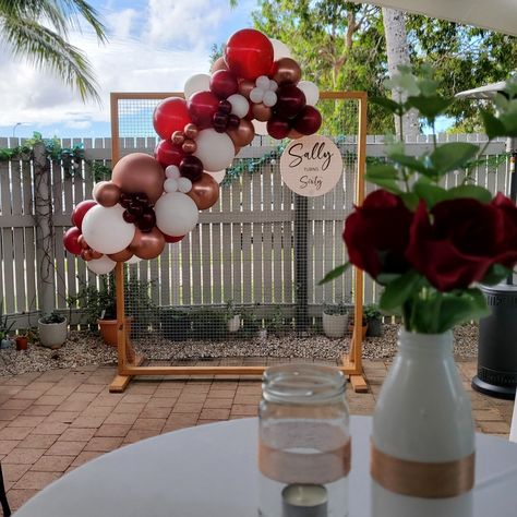 Red Roses Graduation Party, Burgundy And Gold Graduation Decorations, Burgundy Graduation Party, Red Graduation Party, Grad Party Centerpieces, Gold Graduation Decorations, Graduation Brunch, Aggie Ring, Gold Graduation Party