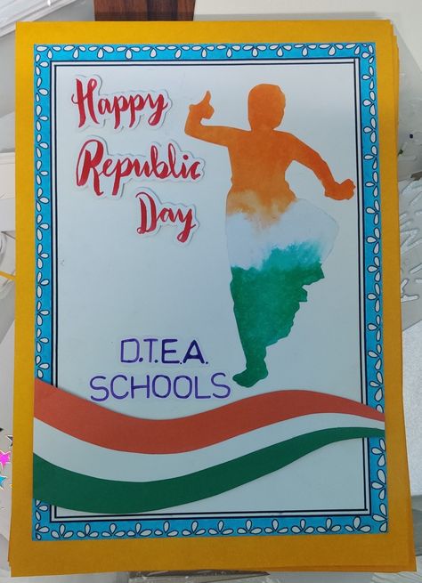 Used brush pen and colour chart paper Republic Day Charts For School, Kindergarten Syllabus, Preschool Creative Art, Independence Day Activities, Independence Day Card, School Function, Independence Day Drawing, Soft Board, Bee Crafts For Kids