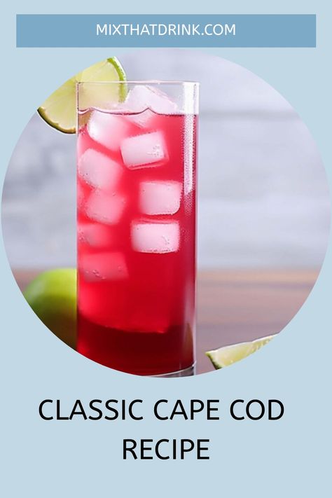 Indulge in the timeless delight of the Cape Cod drink, also known as the Cape Codder. This iconic recipe boasts simplicity at its finest. Savor this refreshing cocktail, ideal for both scorching summer days and lively nights filled with dancing. Cape Cod Cocktail Recipe, Cape Cod Drink, Healthy Oat Cookies, Cosmopolitan Cocktail Recipes, Cranberry Juice And Vodka, Cream Cheese Sugar Cookies, Cod Recipe, Cranberry Juice Cocktail, Cranberry Vodka