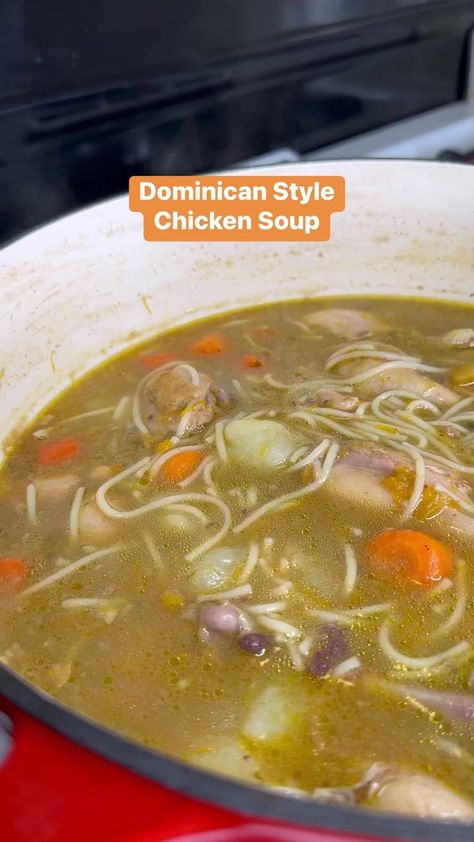 Sopa de Pollo (Chicken Soup) for the soul! The ingredients are in the first comment 🤗 #bigmamacooks #chickensoup #dominicanfood | Big Mama Cooks | Big Mama Cooks · Original audio Dominican Chicken, Chicken Soup For The Soul, Dominican Food, Big Mama, Soup For The Soul, Chicken Soup, The Soul, The First, Yummy Food