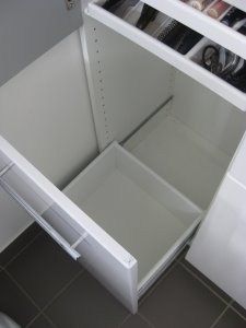 Ikea Laundry Basket, Dirty Laundry Storage, Bathroom Laundry Baskets, Ikea Laundry, Ikea Laundry Room, Bathroom Cupboards, Laundry Doors, Hidden Laundry, Laundry Basket Storage