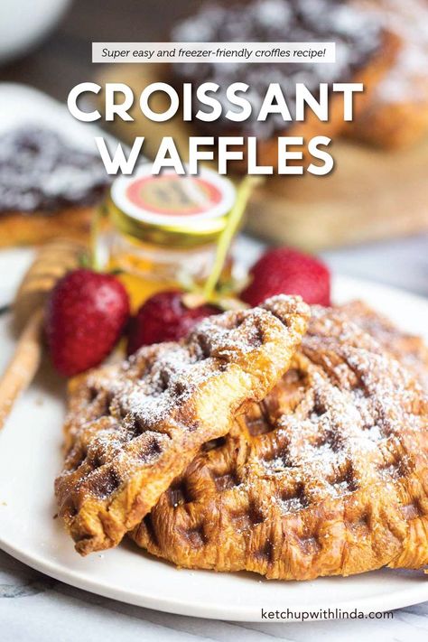 Do you like croissants? Do you like waffles? Then you need these easy croissant waffles. This croissant sandwich takes leftover croissants 10 times better. Plus, they’re freezer-friendly, too! Croissant Waffle Recipe, Unique Waffle Recipes, Leftover Croissants, Pancake Syrup Recipe, Croissant Sandwich, Croissant Breakfast, Croissant Recipe, Breakfast Toast, Best Breakfast Recipes