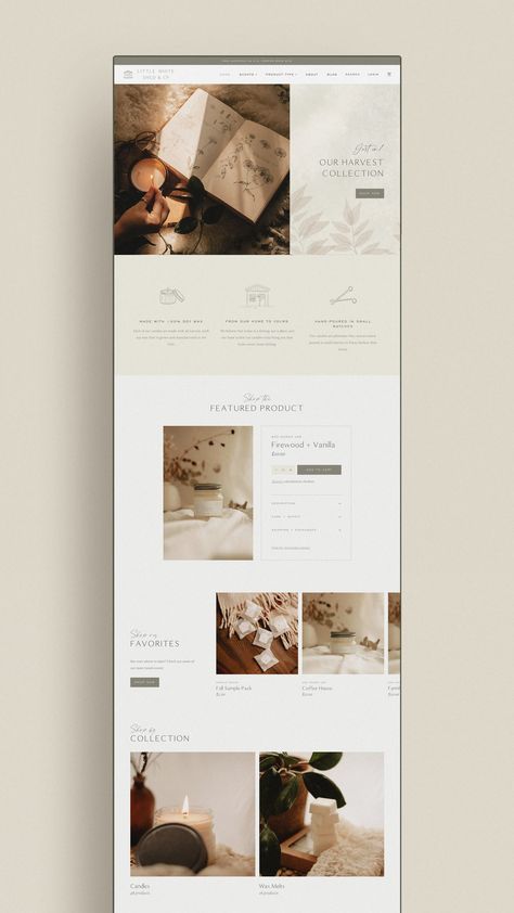 Website Design Inspiration Product, Neutral Color Website Design, Minimalist Websites Modern, Gender Neutral Website Design, Cosy Website Design, Hygge Website Design, Earthy Web Design, Cozy Websites, Phone Website Design