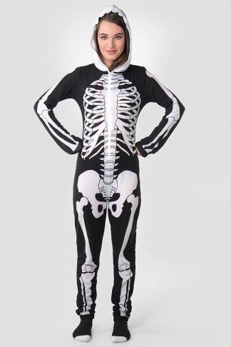 Skeleton onesie - Onesies - PJs & Robes - Clothing Skeleton Plush, Halloween Costumes Adult, Halloween Skeleton Costume, Work Appropriate Halloween Costumes, Latest Ladies Shoes, Women Skeleton, Skeleton Halloween Costume, Union Suit, Tipsy Elves