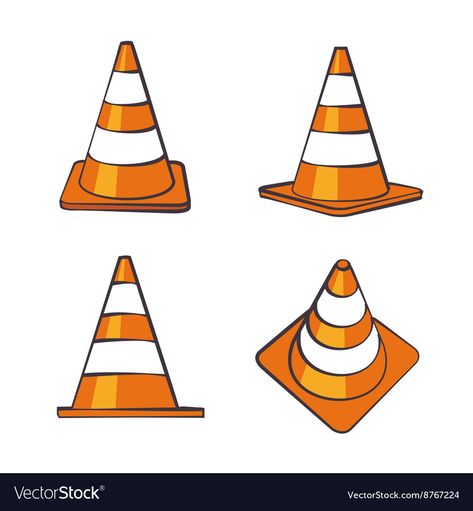 Traffic Cone Painting Ideas Aesthetic, Traffic Cone Drawing, Traffic Cone Art, Cone Drawing, Cone Illustration, Personal Drawings, Color Cartoon, Hot Wheel, Car Cake