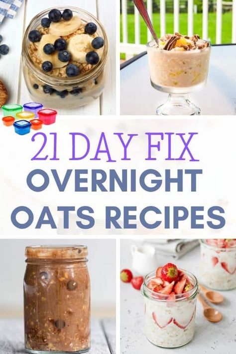 We share how to make 21 Day Fix overnight oats, as well as, our favorite recipes! These ideas will help you meal prep and make your mornings more enjoyable! Autumn Calabrese 21 Day Fix meal plan | Beachbody nutrition | breakfast ideas | 21 day fix breakfast using portion control containers #breakfast #21dayfix 21 Day Fix Overnight Oats, Recipes Overnight Oats, Beachbody Meal Plan, 21 Day Fix Plan, 21 Day Fix Breakfast, Overnight Oats With Yogurt, Beachbody 21 Day Fix, Overnight Oats Recipes, Fixate Recipes