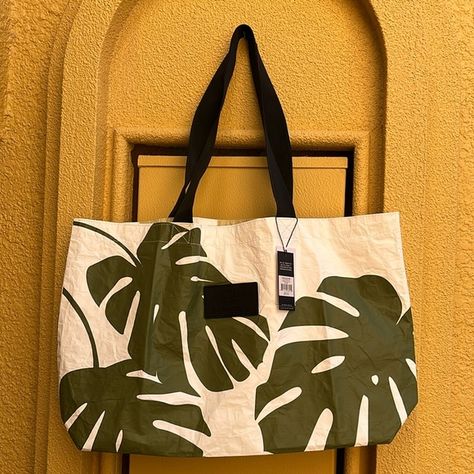 Authentic Aloha Collection Monstera Holo Holo Tote Aloha Collection, Pool Beach, Beach Travel, The Pool, Recycled Materials, Diaper Bag, Zip Pockets, Bag Lady, Pool