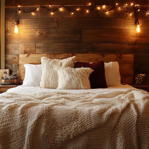 DIY Reclaimed Wood Headboards for an Eco-Friendly Bedroom - Recipes Time Diy Wooden Headboard With Lights, Butcher Block Headboard, Rustic Headboard Diy, Wood Headboards, Plank Headboard, Pallet Wood Headboard, Diy Headboard Wooden, Eco Friendly Bedroom, Diy Reclaimed Wood