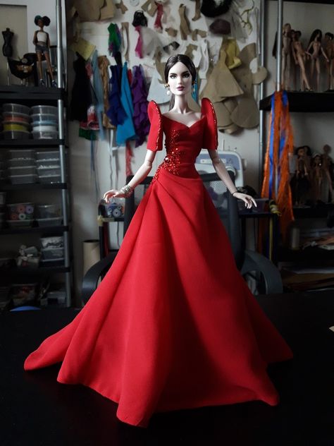 Red Filipiniana Gown, Red Filipiniana, Filipiniana Gown, Red Couture, Modern Filipiniana Dress, Filipino Clothing, Filipino Fashion, Filipiniana Dress, Doll Design