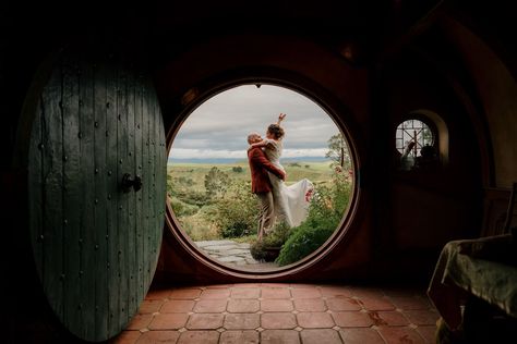 The Cutest, Coziest Wedding at Hobbiton — Dear White | Auckland Wedding Photographer & Videographer Lord Of The Rings Engagement Photos, Hobbiton Wedding, Cat Wedding Cake Topper, Bag End, Nerd Wedding, Nz Wedding, Cozy Wedding, Auckland Wedding, New Zealand Wedding