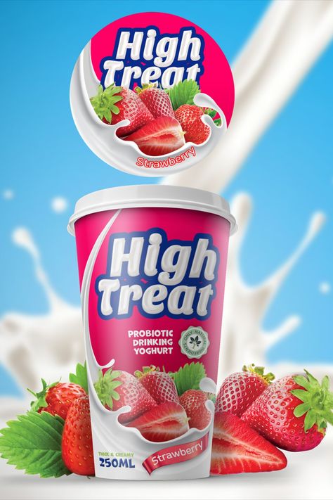 We present one of our most delicious packages created for our international partner "High Treat" yogurts Due to the well-designed packaging, your product attracts the customer's attention at first sight and speaks about its high quality👌 Trust the packaging design of your product to us....... #yogurt #fruityogurt #packagingdesign #yogurtpackagingdesign #labeldesign #BeaverBrandingAgency #GraphicDesign #Branding #PackagingDesign #LogoDesign Yogurt Packaging Design, Yoghurt Packaging, Yogurt Brands, Yogurt Packaging, Fruit Yogurt, Professional Packaging, Creative Advertising Design, Perfume Packaging, Food Poster Design