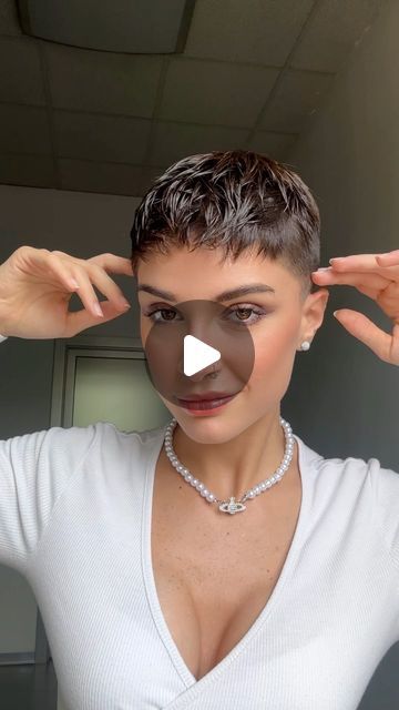 Women Fades Haircuts, Very Short Undercut Pixie, Super Short Womens Haircuts, Short Wavy Pixie Haircut, Very Short Hair Women, Buzz Cut Women Round Face, Shaved Pixie Cut Edgy, Women Fade Haircut, Pixie Cut Accessories