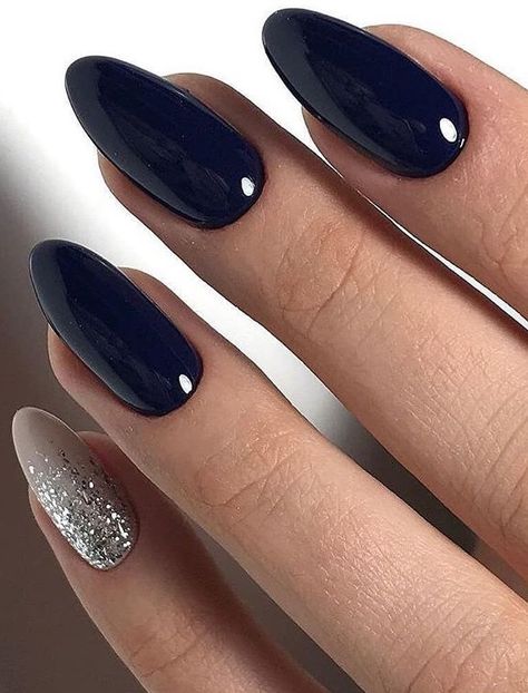 Her Nails, Almond Acrylic Nails, Super Nails, Ideas Nails, Trendy Nail Design, Nail Polishes, Acrylic Nail Designs, Blue Nails, Nail Manicure