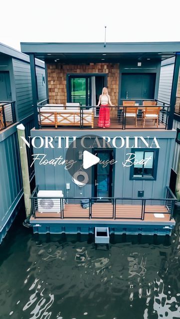 Allison Reynolds | NC Lifestyle + Travel on Instagram: "🤩 Did you guys know that you could stay in a floating houseboat located in Wilmington, North Carolina? @thecove_wilmington   ✨These luxury Airbnb’s are brand new, they consist of 35 houseboats and they sit right along the Cape fear River . I was so excited when I first saw the house I was staying in!!! They put me in the wanderlust suite and it couldn’t have been more perfect!!! 🤩 The inside was beautifully decorated and they come fully stocked with everything that you may need while on vacation !!   ✨There is a full kitchen where you can cook! Plus, it’s a 2 bedroom and 2 bath house with plenty of room!! My favorite part was the balcony overlooking the water. 😍 It was fully furnished and it was the perfect space to hang out, grab Allison Reynolds, Luxury Airbnb, Cheap Destinations, Airstream Interstate, North Carolina Lakes, Luxury Houseboats, Houseboat Rentals, Houseboat Living, Travel 2024