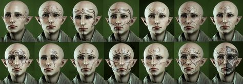 Dalish Tattoos from Dragon Age Inquisition. Dalish Elf Tattoos, Dalish Tattoos, Elf Tattoos, Elven Tattoo, Dragon Age Elf, Elvish Tattoo, Elf Tattoo, Elf Face, Ancient Tattoo